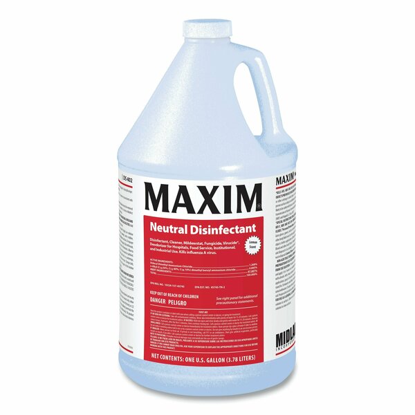 Maxim Neutral Disinfectant, Fresh and Clean Scent, 1 gal Bottle, 4PK 040800-41